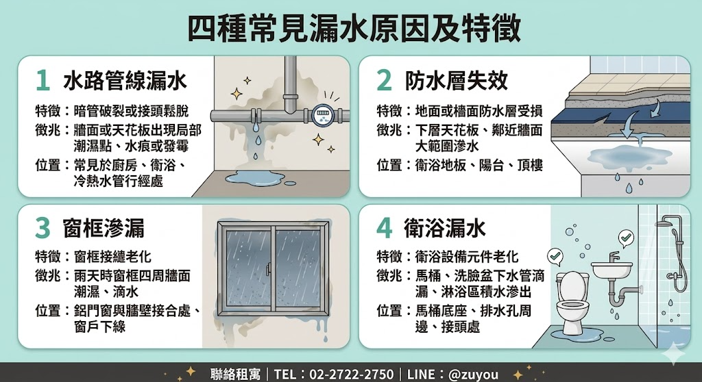 四種常見的漏水原因與特徵