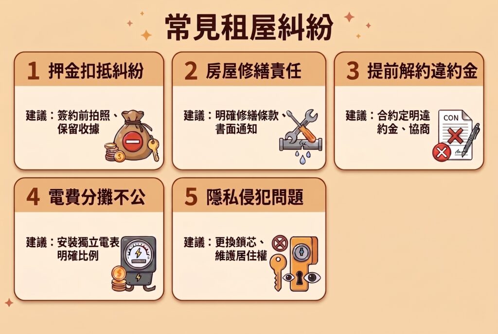5 種租屋糾紛常見類型